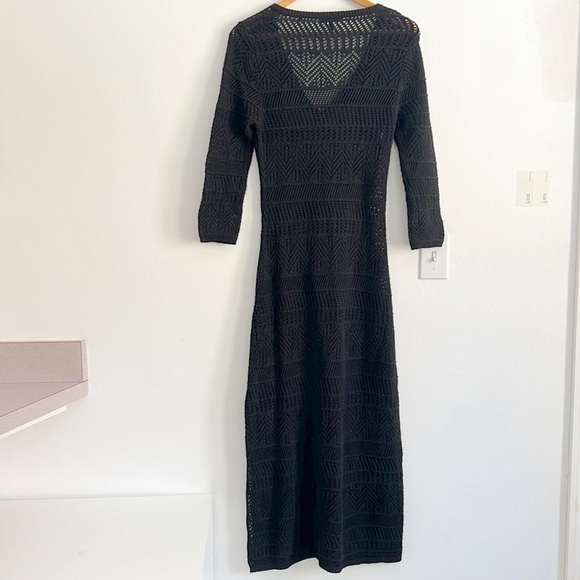 Rag & Bone Renee Crochet Knit Midi Dress Black NWOT - Picture 8 of 16